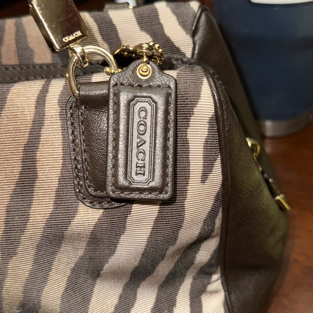 Coach Madison Zebra Print Mini Satchel Bag  Crossbody strap include - Picture 13 of 15
